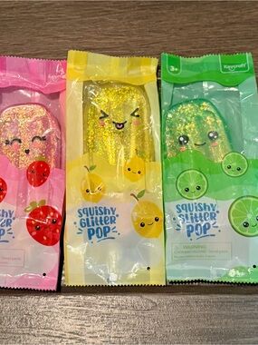 Craft Squishy Glitter Pop Trio - Pink, Yellow & Green
